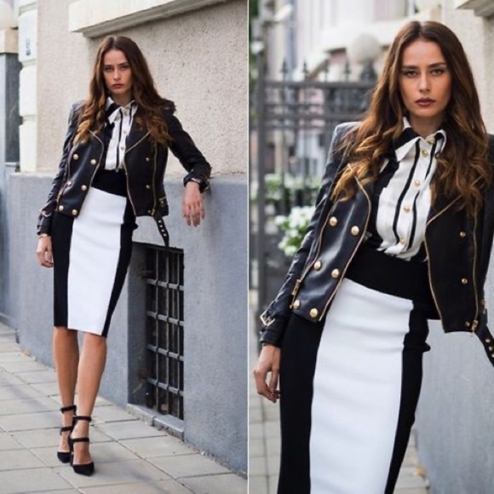 Balmain x H&M Black and White Skirt